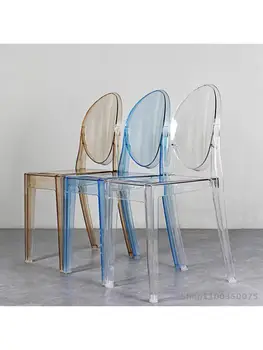Kreatívne transparentné stoličky diabol ghost operadla moderný minimalistický jedálenské stoličky, svadobné crystal voľný čas doma akryl stoličky