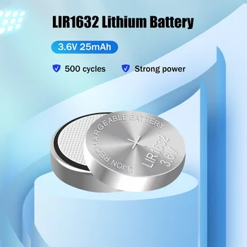 LIR 1632 LIR1632 3.6 V, Lítiové Dobíjacie Batérie Pre Hodinky, Diaľkové Ovládanie Kalkulačky Nahrádza CR1632 DL1632 Tlačidlo okrúhlu