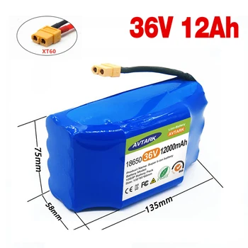 Skutočné 36V 12Ah 10s2p sady Batérií Nabíjateľná Lítium-Iónová Batéria pre Elektrický Samostatne Vyvažovanie Skúter HoverBoard Jednokolky