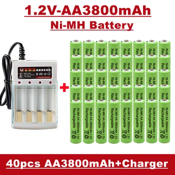1.2 V AA Batéria, 1.2 v 3800mah, nabíjateľné ni MH Batérie pre Diaľkové Ovládanie, Budík, MP3, atď., Predávať s nabíjačky
