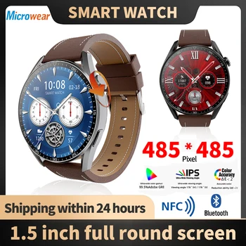 1.5 palca 485*485 Veľký Displej Modrý Zub Hovor Smart Hodinky Vodotesné NFC Smartwatch Mužov EKG, Krvného Tlaku, Fitness Tracker PK GT3