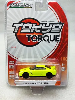 1: 64 Tokio krútiaci Moment Série 7-2016 Nissan GT-R (R35) - žiarivky neon žltá Kolekciu modelov áut