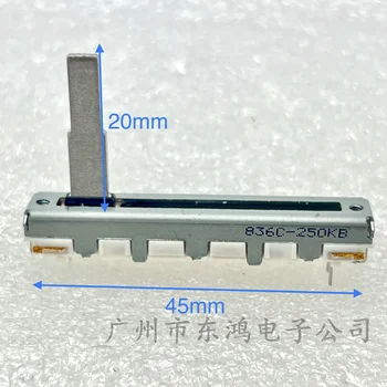 1 KS Japonsko 45mm, single link rovno posuvný Potenciometer B250K 3 pin dĺžka hriadeľa 20 mm