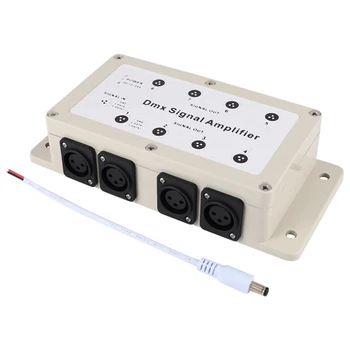 1 Kus Dc 12-24V 8 Kanálov Dmx Výstup Dmx512 LED Controller Signálu Zosilňovač Krémovo-Biele Plastov Pre Domáce Zariadení