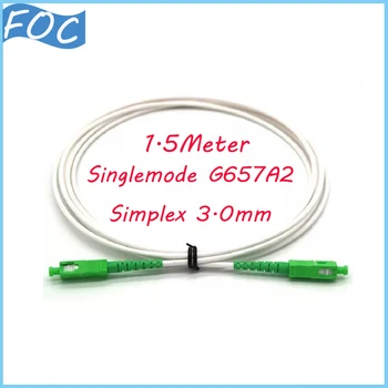 10Pc 1.5 Meter SC-SC APC Optický Patch Kábel Singlemode Simplex 3.0 mm SM 9/125 Biela Bunda LSZH