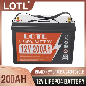 12V 200Ah LiFePO4 Lítium Železa Fosfát Batérie Vstavaný BMS 6000 Cykloch Pre Nahradenie Väčšina Záložné Napájanie Domov na Skladovanie Energie