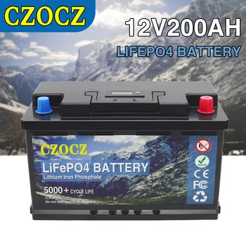 12V 200AH LiFePO4 Lítium Železa Fosfát Batérie Vstavaný BMS 5000 Cyklov Pre Nahradenie Väčšina Záložné Napájanie Domov na Skladovanie Energie
