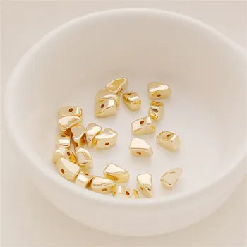 14K Medi Potiahnuté Zlaté Korálky v Tvare Nepravidelného Voľné Korálky DIY Ručne vyrábané Šperky Oddelené Korálky elektrolyticky pokrývajú