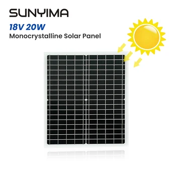 1pcs SUNYIMA 18V20W Monokryštalické solárny panel 415*317 bez drôtov a regulátor Vysoká účinnosť solárny panel FV modulu