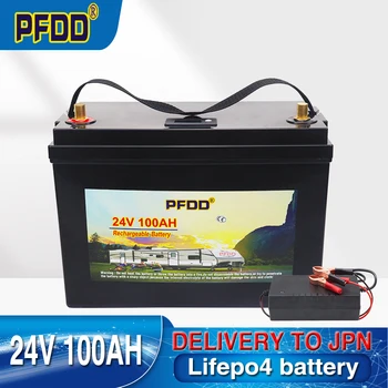 24V 100AH LiFePO4 Batérie, Vstavané BMS Lítium Železa Fosfát Bunky 4000+ Hlboké Cykly Pre Outdoor Camping Golf Cart Solárne Skladovanie