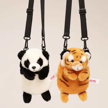 25 cm Roztomilý Simulácia Panda Plyšové Batohy Kawaii Zvierat Tiger Crossbody Taška Deti Taška cez Rameno Plyšové Hračky Deti Darčeky