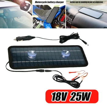 25W 18V DC Výstup Monokryštalické Solárny Panel, Nabíjačky S Autom Cigaretový Zapaľovač Plug + Nabíjania Batérie Pákové Klip Kábel