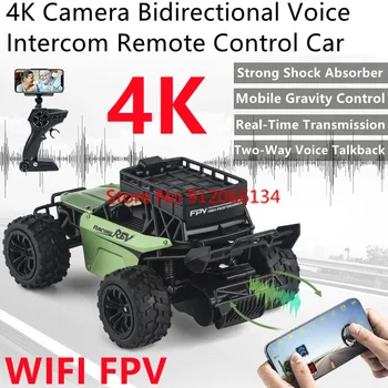 4K Kamera obojsmernú Hlasovú Talkback WIFI FPV RC Auto 2.4 Ghz APP Gravitácie Kontroly Tlmič Vysokej Rýchlosti, Diaľkové Ovládanie Stúpania Auto