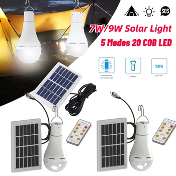 5 Režimov 20 COB LED Solárne Svetlo, Žiarovka, Prenosné visí lampa USB Nabíjateľné Energie Žiarovky Lampy pre Outdoor Camping Slnečné Stan na Čítanie