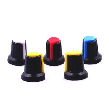 5colorX1pcs=5 ks Nové WH148 potenciometer gombík spp(medené jadro) 15X17mm 6 mm Hriadeľ, Diera AG2 Žltá, Oranžová, Modrá, Biela, Červená
