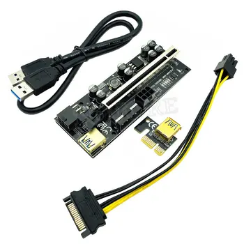 6PCS PCIE Podstavec pre grafickú Kartu USB 3.0 Predlžovací Kábel Adaptéra Cabo Stúpačky PCI Express X16 VER009C Podstavec pre Bitcoin Banské Banské