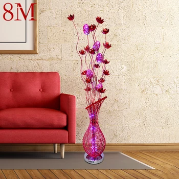 8M Nordic Poschodí Lampa Moderného Umenia Červený Kvet Obývacia Izba Gauč Spálňa Hotel LED Originality Dekoratívne Stáleho Svetla