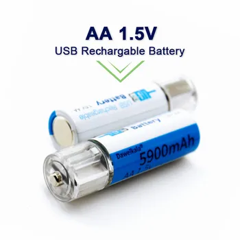 AA 1,5 V Batérie 5900mAh USB Nabíjateľné Lítium-Iónové Batérie AA 1,5 V Batérie pre Diaľkové Ovládanie Hračka Svetlo Batery+Doprava zadarmo