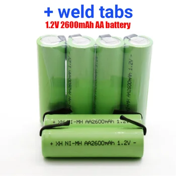 AA Nabíjateľné Batérie 1.2 V 00mAh AA NiMH Batérie s spájkovanie pre DIY elektrický holiaci strojček počiatočných hračky Bezpečnosť batérie