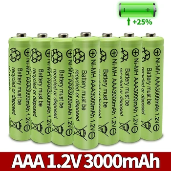AAA 3000mAh 3A 1.2 V Ni-MH žltá nabíjateľná batéria bunka pre MP3 RC Hračky led blesk blesk