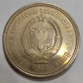 Albánsko 5 Pór Kroner Mince 1987 Duras Prístav Priemer 38.6 mm Nových UNC 100% Originálne