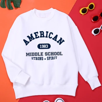 Americký 1983 Stredná Škola Silný Duch Mens Mikina S Kapucňou 
 Vintage Voľné Oblečenie Klasické Denné Hoodies Harajuku All-Zápas Oblečenie