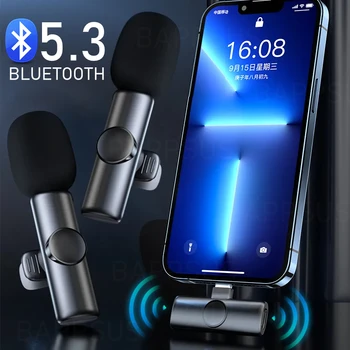 Bezdrôtové Lavalier Mikrofón Typ C Prenosné Audio Nahrávanie Videa Mini Mic pre iPhone, Android Live Vysielanie Herný Telefón, Mikrofón