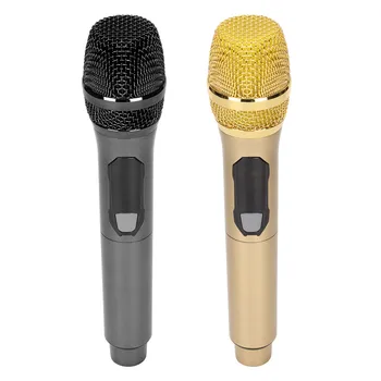Bezdrôtový Mikrofón 1 Pre 1 Účinnú Vyzdvihnutie Karaoke Mikrofón Ručný Mikrofón S LED Displeja Pre Vonkajšie Domáce Konferencie