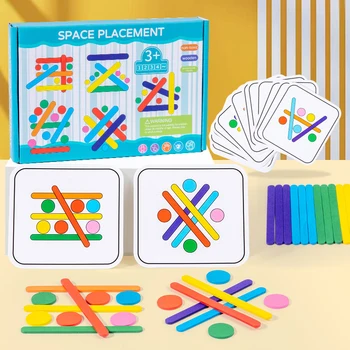 Deti Montessori Logická Hračka Tangram Stick Geometrické Okrúhly Tvar Zodpovedajúce Skladačka Hry pre Deti, Darčeky Skoro Vzdelávacie Hračky