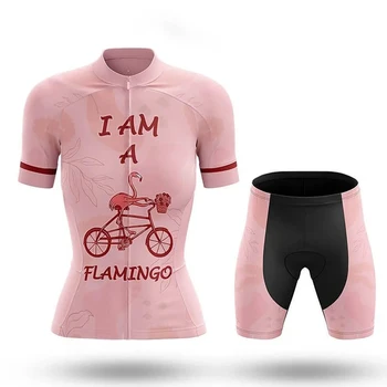 Flamingo Lete Cyklistika Dres Krátky Set Nosenie Gél Priedušné Podložky MTB Oblečenie Súpravy Cyklistické Oblečenie Cestnej Oblek