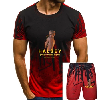 Halsey Tour 2017 Tričko S Tour Dátum Čierna Farba, Krátky Rukáv Najlepší Dizajn