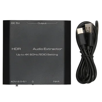 HD Multimedia Interface Zvuk Extractor 4K HD Multimedia Interface Zvuk Extractor Podpora 4K 60Hz EDID Nastavenie Kov pre PC