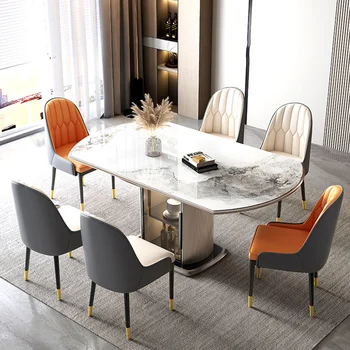 Luxusný Skladacia Jedálenský Stôl Rozšíriteľný Centrum Kuchyňa Mobile Večera Stôl Mramoru Mesa Comedor Sady Záhradný Nábytok