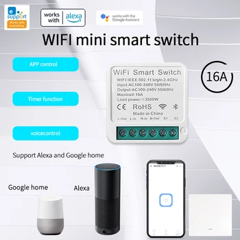 Mini Wifi Smart Switch, Smart Istič Diaľkové Ovládanie Smart Home Automation Mini Switch Modul Wifi Bezdrôtový Prepínač Načasovanie