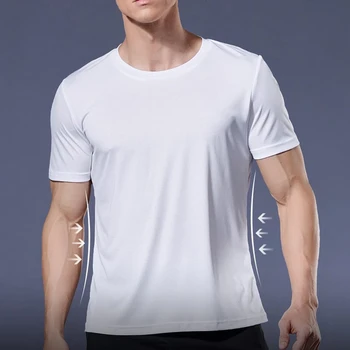 Muži Krátky Rukáv Beží T-Shirts Rýchle Suché Farbou Jednoduchý Štýl O krk Plus Veľkosť Cvičení Telocvični Športového oblečenia