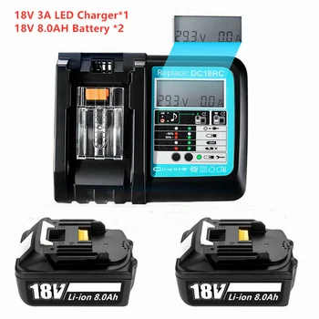 Najnovšiu Verziu S LED Nabíjačky BL1860B 18V 8Ah Li-ion Akumulátorové náradie Nabíjateľná Batéria pre Makita BL1830 BL1840 BL1850