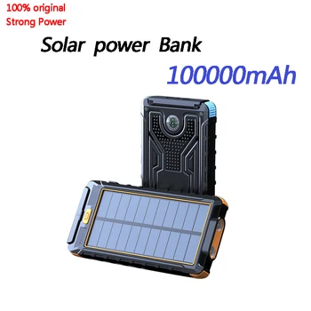Nový power Bank 100000mAh kompas vonkajšie nepremokavé pás bezdrôtové nabíjanie super rýchle multifunkčné power bank solárny panel