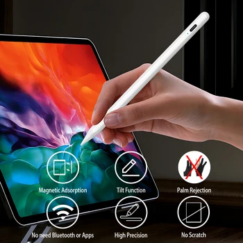 Pre iPad Ceruzka Apple dotykové Pero 2Gen Dotykový Displej Kreslenie Palm Odmietnutie S Tilt Nastavenie Hrúbky Air Pro Mini Pre Ios Systém