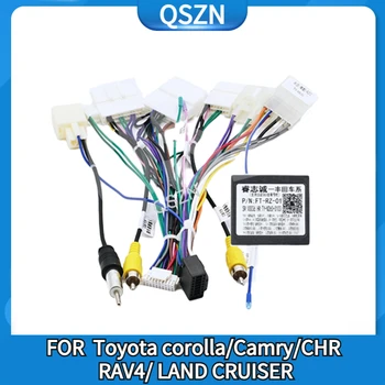 QSZN Android autorádia Canbus Box FT-RZ-01 Pre Toyota Corolla/Camry/CHR /RAV4/ LAND CRUISER S Elektroinštalácie Postroj Napájací Kábel
