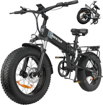 Ridstar Skladací Elektrický Bicykel pre Dospelých 1000W 20