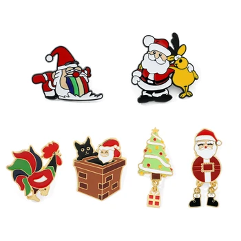 Roztomilé Anime Kolíky Oblečenie Veselé Vianočné Darčeky Santa Claus Mačka Borovíc Odznaky na Batoh Smalt Pin Brošne Ženy Šperky Priateľmi