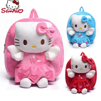 Sanrio Plyšové Schoolbags Anime Hello Kitty Materskej Deti Batoh Mačička Mačka Študentov Aktovka Office Kancelárske Potreby Dodávky