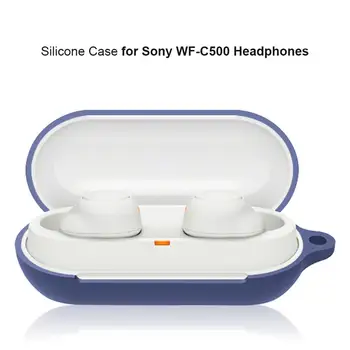 Silikónový Ochranný Kryt Pre Sony WF-C500 Bezdrôtové Slúchadlá Plnej Ochranné puzdro S Karabína Slúchadlá Slúchadlá Box Chránič