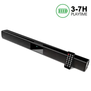 Soundbar, 22-Palcový Reproduktor pre TV Sound bar 2.0 Kanálov Káblovej & Bezdrôtové Bluetooth so zabudovaným Subwoofery a Batérie