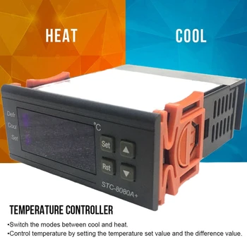 STC-8080A+ Chladenie Automatické Časovanie Odmrazovanie Regulátor Teploty 24V Pre Chladnička Mraznička