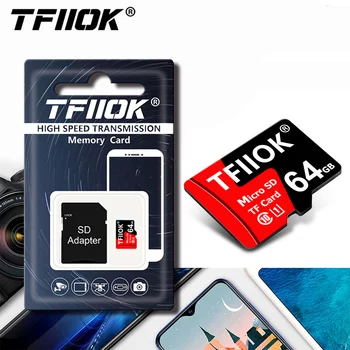 TFIIOK Karty Micro SD Karty 256/128/64/32GB Mini SD Kartu Class 10 U1 Pamäťovej Karty Flash TF Kartu Pre Mobilný Telefón počas Jazdy Nahrávač