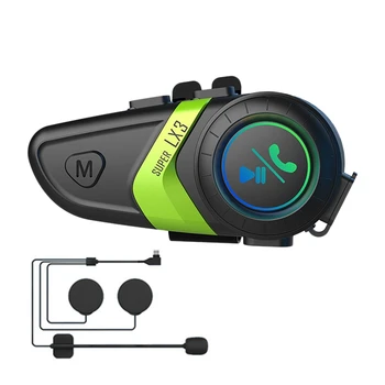 Top Ponuky LX3 Prilba Bluetooth Headset 1200MAH Motocykel BT5.0 Bezdrôtové Hands-Free Hovoru Stereo Proti Zaseknutiu Vodotesné Slúchadlá
