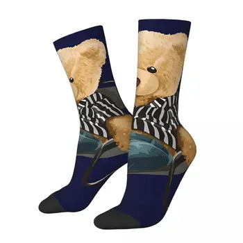Vtipné pánske Ponožky Robí Medveď Minimálne Vintage macko Hip Hop Novinka Posádky Ponožky Darček Vzor Vytlačené