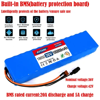 Vysoká Účinnosť 36V 100Ah 18650 Nabíjateľné Lítiové Batérie s BMS pre Modifikované Požičovňa Skútrov Elektrické Vozidlo