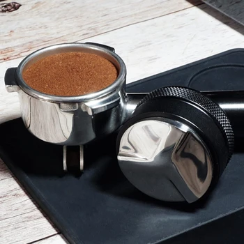 Z nehrdzavejúcej Ocele Kávy Tamper 53 mm Espresso Tamper Kávový Prášok Distribútor Kávy Príslušenstvo Silikónové Kávy Tamper Mat